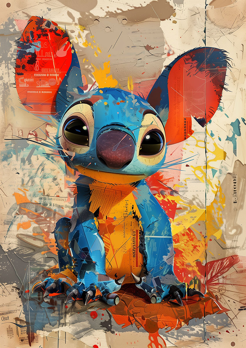 Stitch Abstract Pop Art Canvas Print & Poster Wall Art - AI PRINT LAB